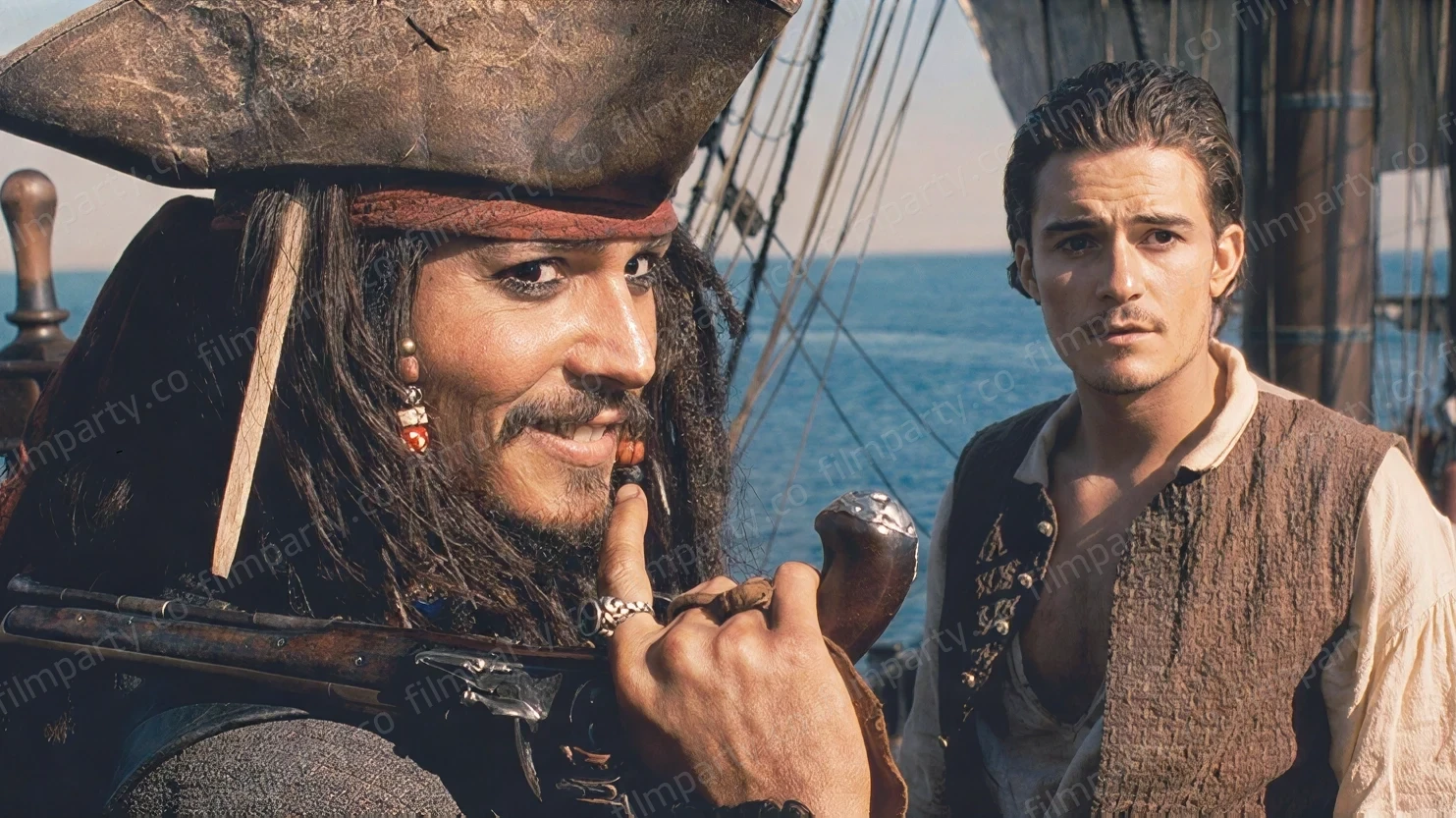 پوستر فیلم دزدان دریایی کارائیب: نفرین مروارید سیاه (Pirates of the Caribbean: The Curse of the Black Pearl 2003) - تماشای آنلاین و دانلود از فیلم پارتی