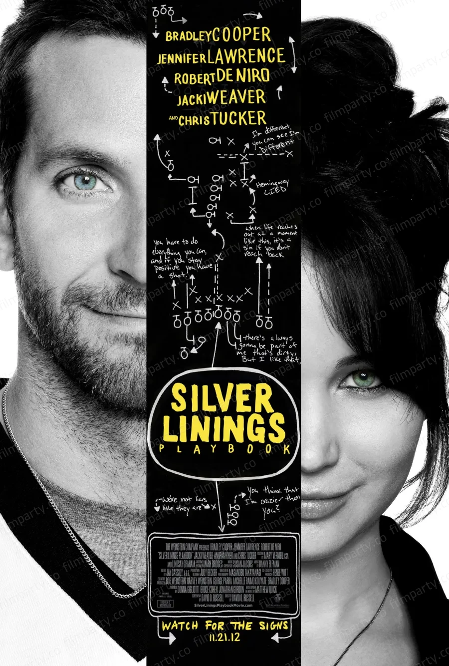 پوستر فیلم دفترچه امید بخش (Silver Linings Playbook 2012) - تماشای آنلاین و دانلود از فیلم پارتی