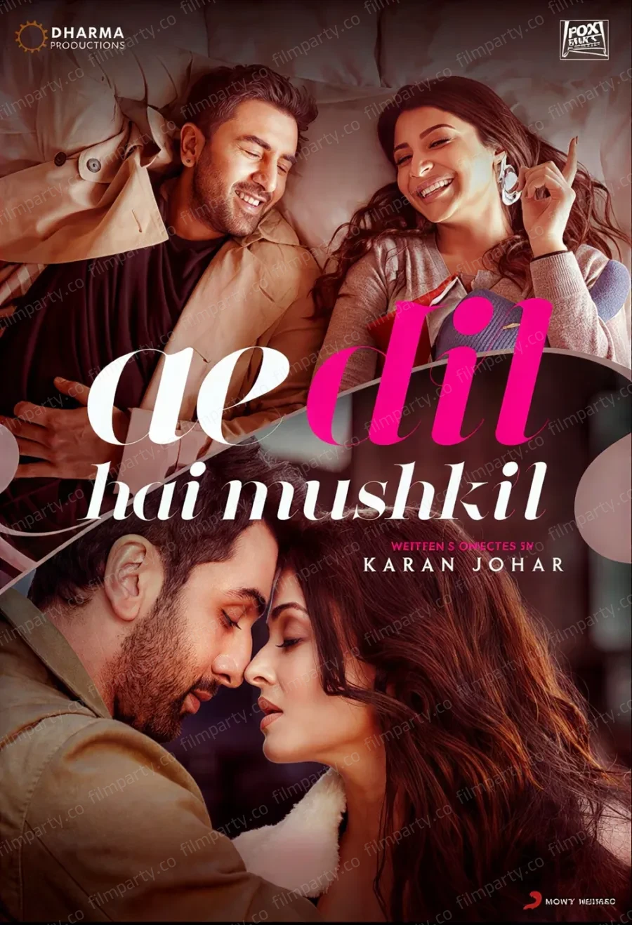 پوستر فیلم این دل دشوار است (Ae Dil Hai Mushkil 2016) - تماشای آنلاین و دانلود از فیلم پارتی