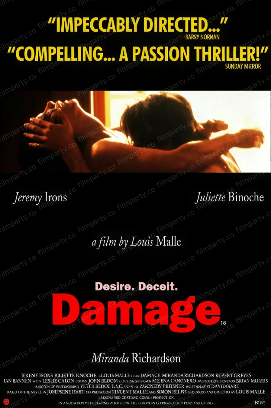 پوستر فیلم آسیب (Damage 1992) - تماشای آنلاین و دانلود از فیلم پارتی