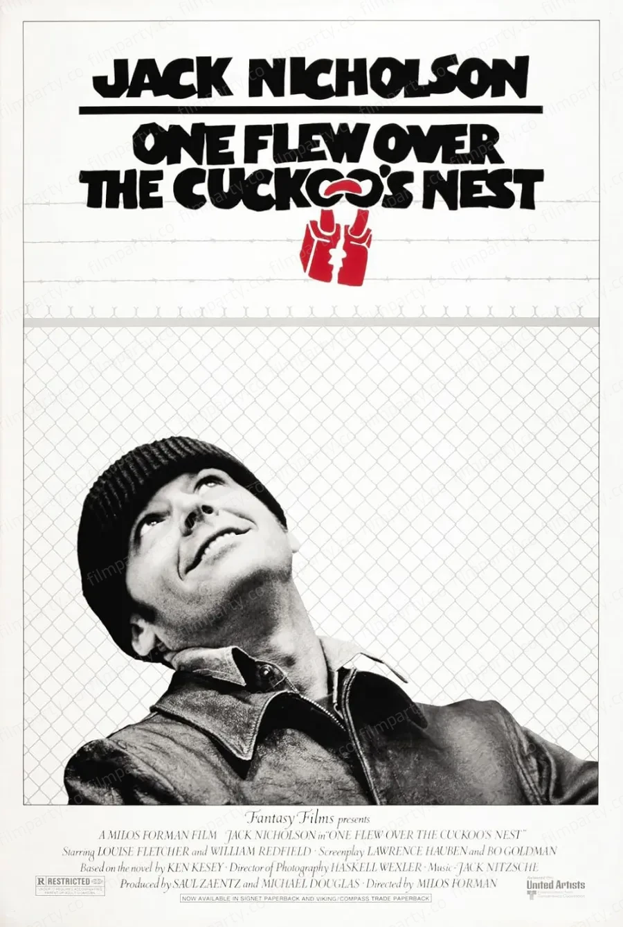 پوستر فیلم پرواز بر فراز آشیانهٔ فاخته (One Flew Over the Cuckoo's Nest 1975) - تماشای آنلاین و دانلود از فیلم پارتی